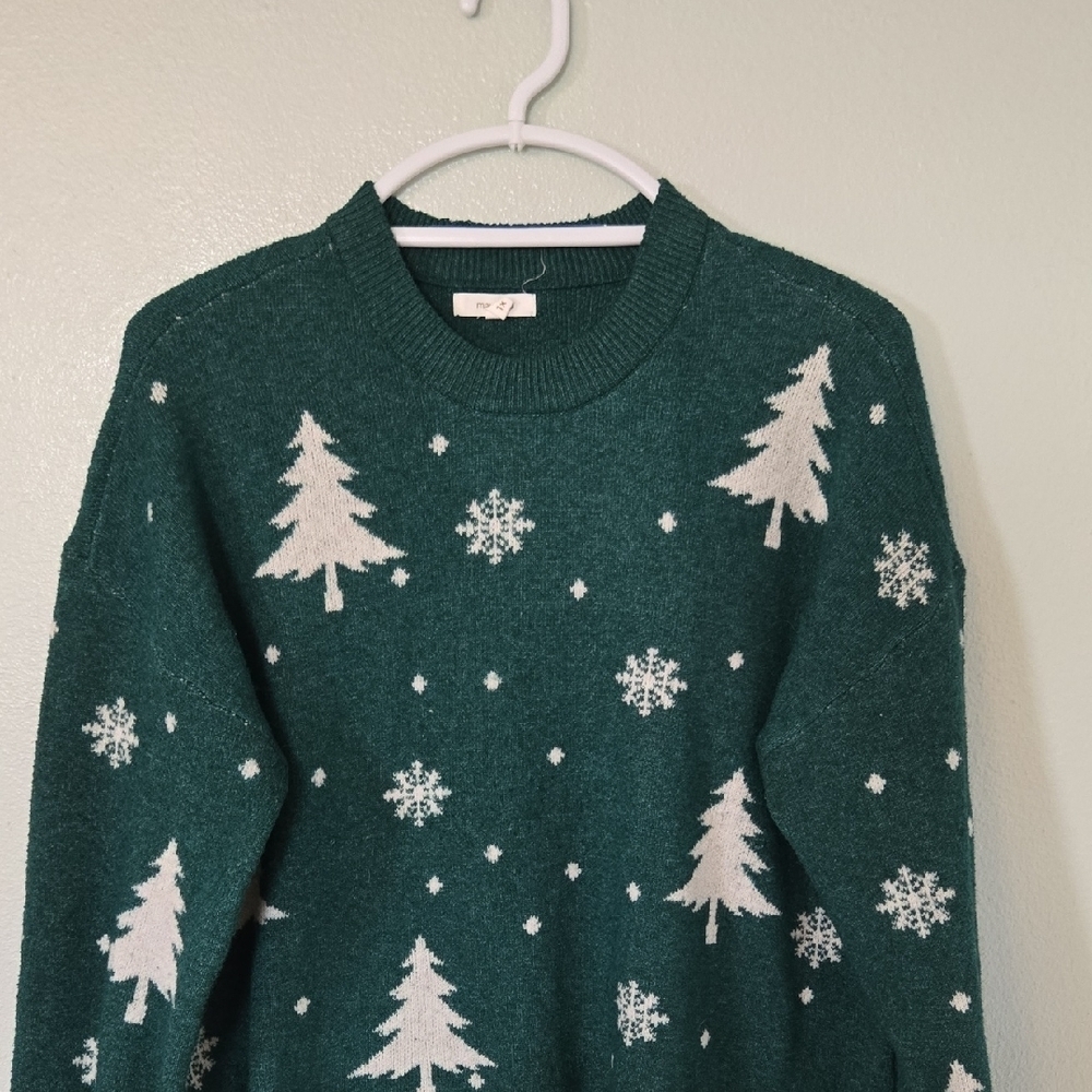 Maurices | Dark Green Christmas Tree Crew Neck Sweater Size 1X